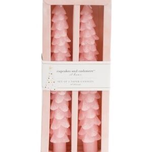Cupcakes and Cashmere Pink Sparkle Christmas Tree Taper Candles